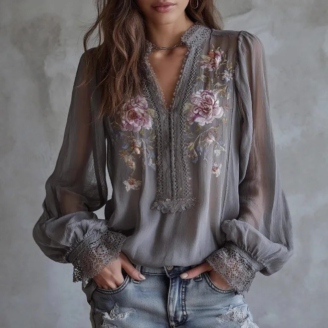 2026 New Women's Lantern Long Sleeve Top, Vintage Embroidered Lace Edge Yarn Shirt
2026 New Women's Lantern Long Sleeve Top, Vintage Embroidered Lace Edge Yarn Shirt