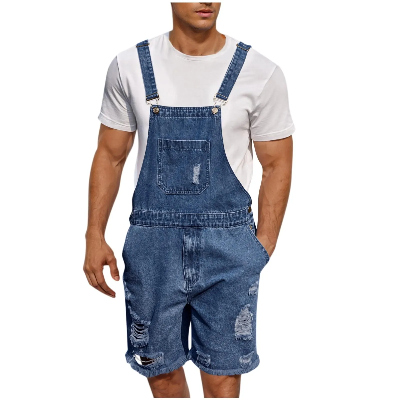 Летние рваные джинсы, модные прямые рабочие комбинезоны с несколькими карманами, мужской синий комбинезон в стиле хип-хоп, пара брюк на подтяжках для мужчин
Летние рваные джинсы, модные прямые рабочие комбинезоны с несколькими карманами, мужской синий комбинезон в стиле хип-хоп, пара брюк на подтяжках для мужчин