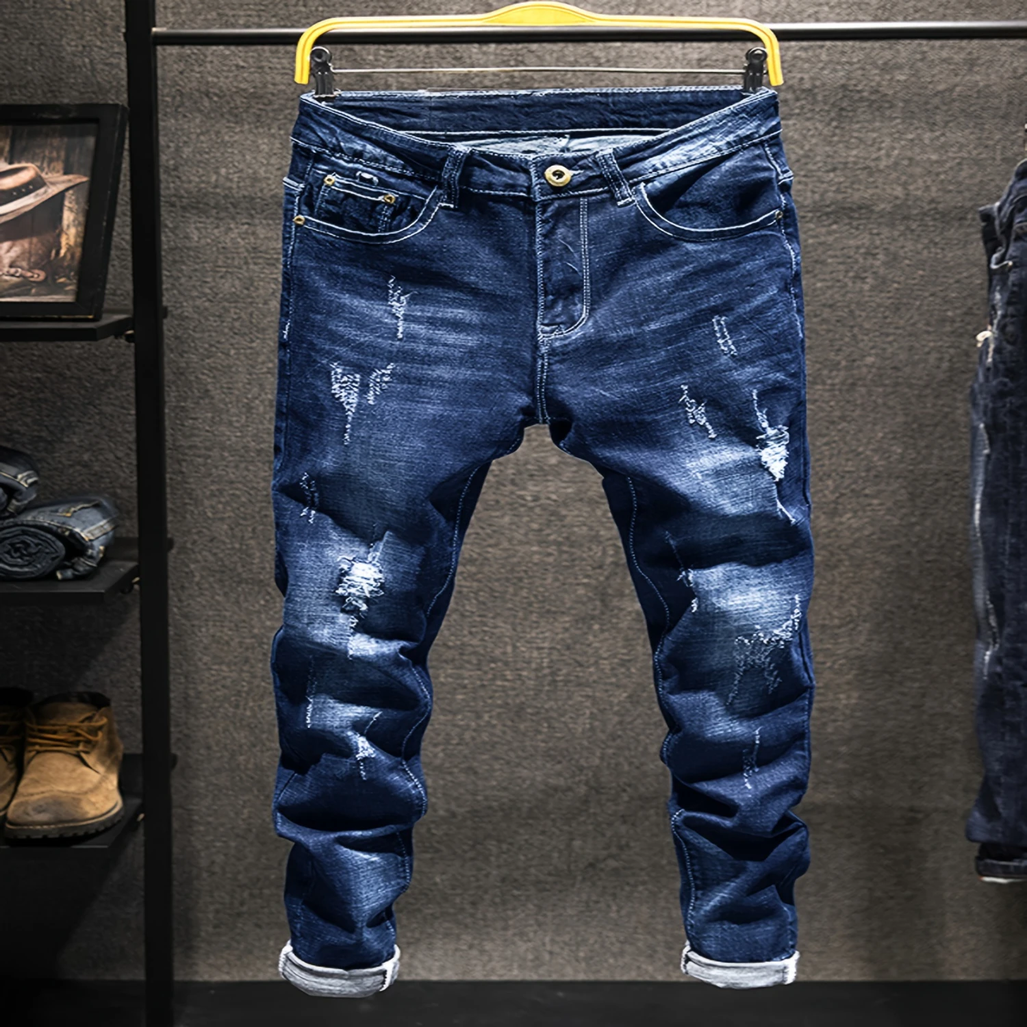 Flexible Fit Men's Stretch Slim Jeans - Durable Denim for Comfort & Style, Everyday Casual Wear, Easy to Pair with Versatile War
Flexible Fit Men's Stretch Slim Jeans - Durable Denim for Comfort & Style, Everyday Casual Wear, Easy to Pair with Versatile War