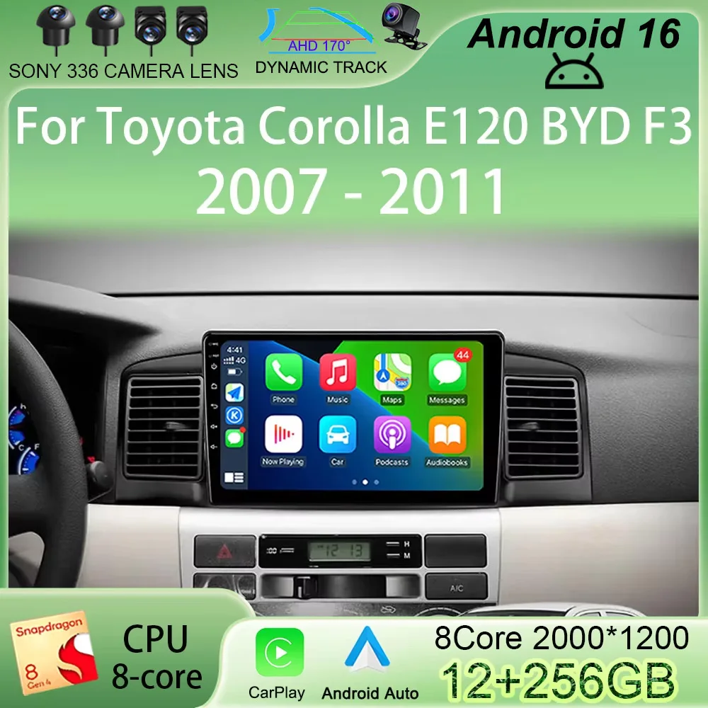 Android 16 For Toyota Corolla E120 BYD F3 2007 - 2011 DSP IPS 6GRAM 4G NET Car Radio Multimedia Video Player Carplay GPS
Android 16 For Toyota Corolla E120 BYD F3 2007 - 2011 DSP IPS 6GRAM 4G NET Car Radio Multimedia Video Player Carplay GPS