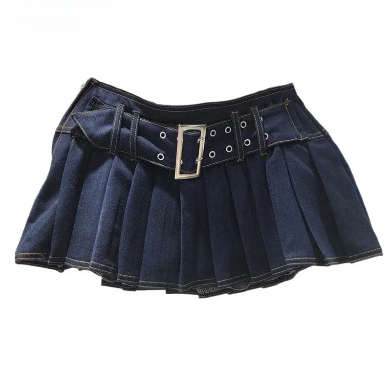 Women's Skirts Spliced Belt Folds Solid Color A-line Low Waist Super Short Denim Skirt Spring 2025 New Fashion
Women's Skirts Spliced Belt Folds Solid Color A-line Low Waist Super Short Denim Skirt Spring 2025 New Fashion