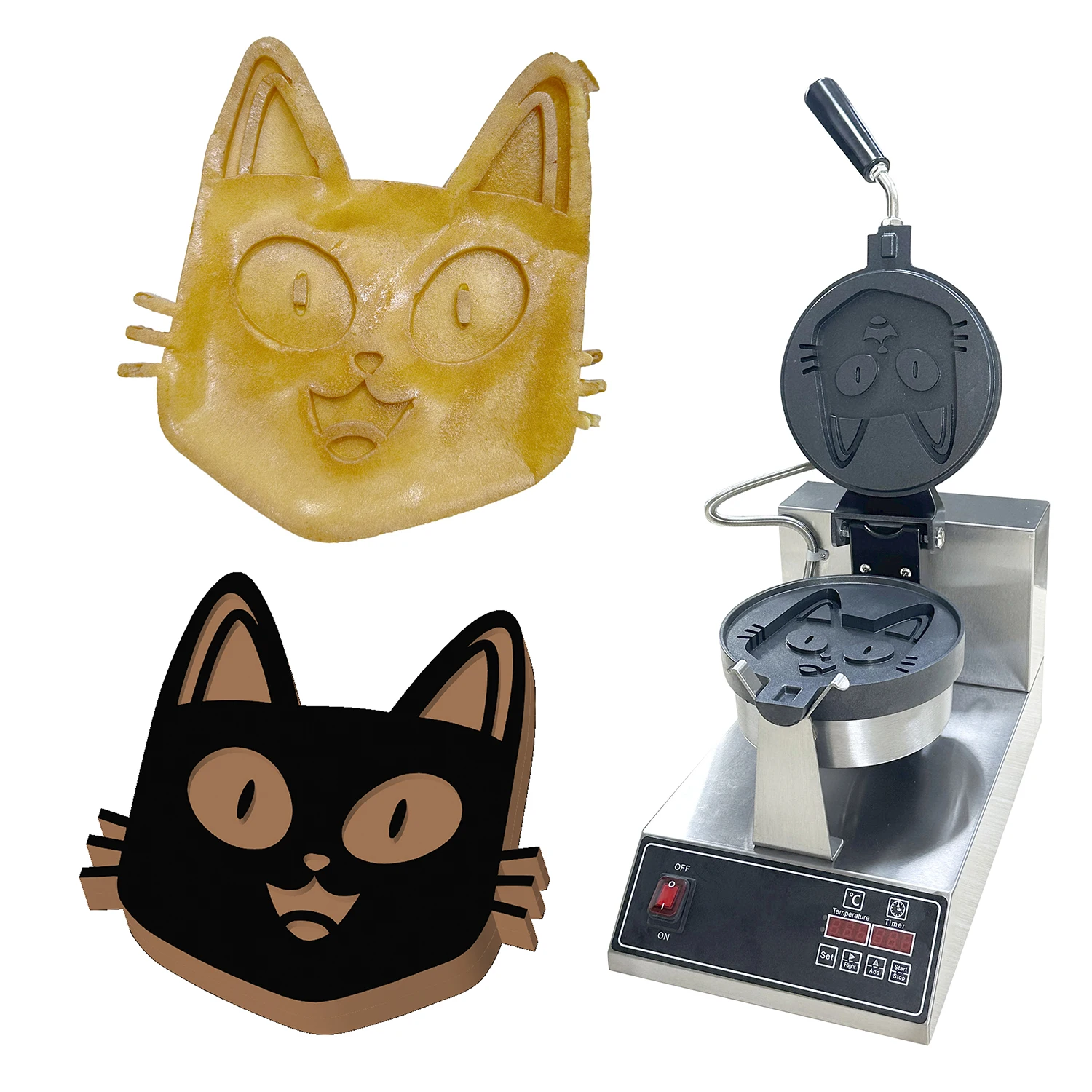3D Cat Shaped Waffle Maker Commercial Waffle Iron Cartoon Panini Press Machine
3D Cat Shaped Waffle Maker Commercial Waffle Iron Cartoon Panini Press Machine