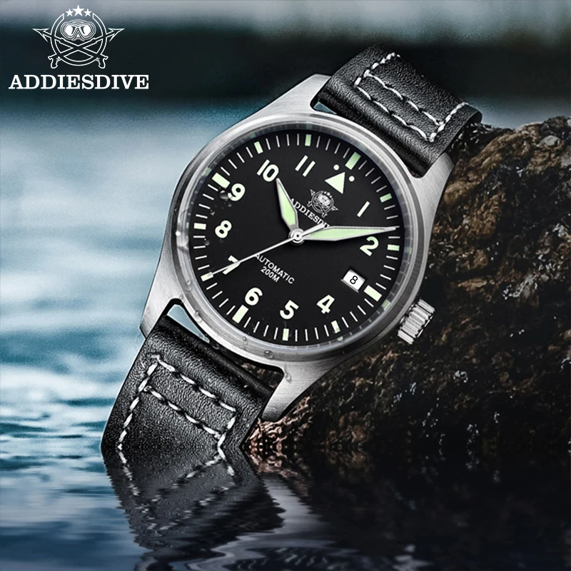 ADDIESDIVE Men Mechanical Automatic Watch Sapphire Glass 200m Waterproof Male Clock 39mm Green Luminous Leather Luxury Watches
ADDIESDIVE Men Mechanical Automatic Watch Sapphire Glass 200m Waterproof Male Clock 39mm Green Luminous Leather Luxury Watches