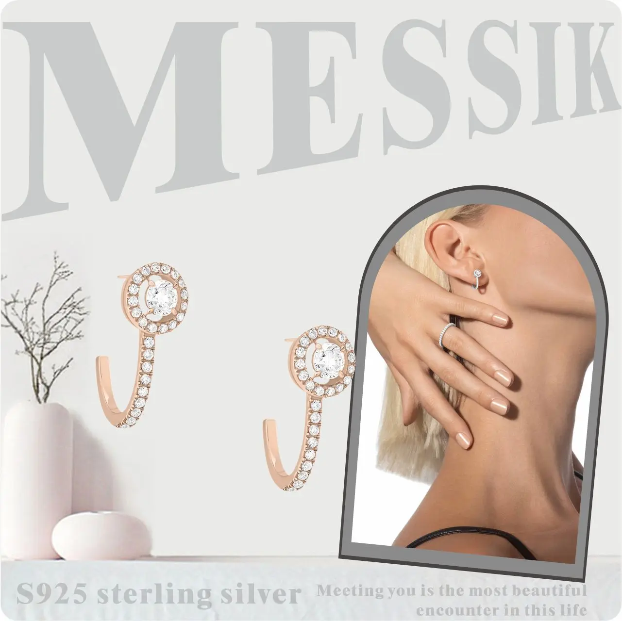 Sterling silver s925 fashion messik minimalist hook stud earrings JOY round earrings women's style luxury classic style
Sterling silver s925 fashion messik minimalist hook stud earrings JOY round earrings women's style luxury classic style