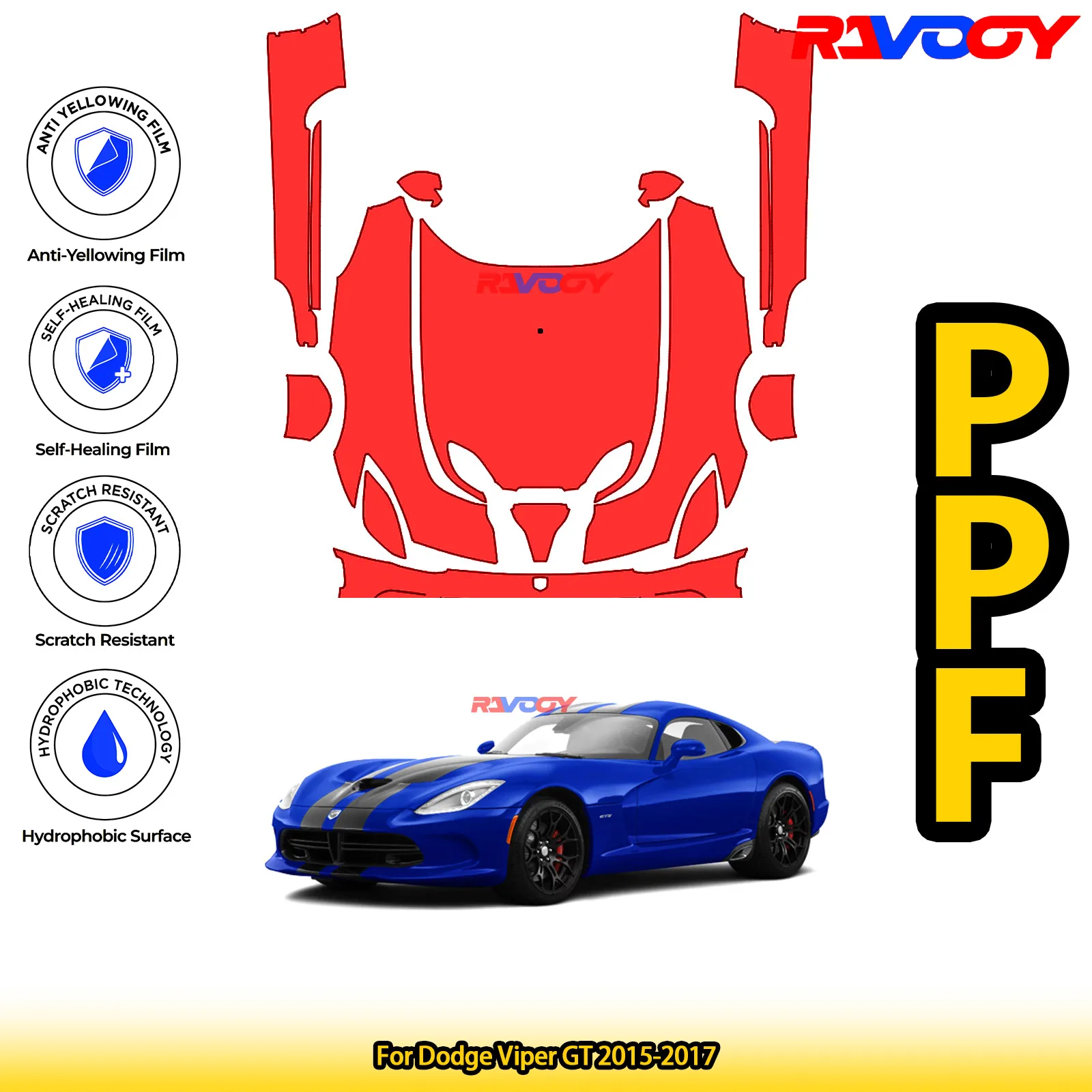 For Dodge Viper GT 2015-2017 Glossy Matte Black Precut front PPF Kit Paint Protection Film
For Dodge Viper GT 2015-2017 Glossy Matte Black Precut front PPF Kit Paint Protection Film
