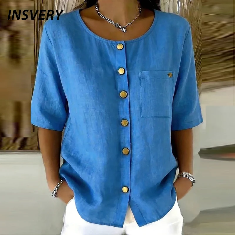 Vintage Harajuku Button Shirt Blouse Women Casual Half Sleeve Loose Shirt Summer Elegant Solid Color Oversized Blouses
Vintage Harajuku Button Shirt Blouse Women Casual Half Sleeve Loose Shirt Summer Elegant Solid Color Oversized Blouses
