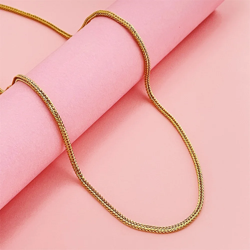 3MM Square Snake Bone Chain Women's 24K Gold AU999 - Smooth skin-friendly chain, minimalist and grand, for outings and parties
3MM Square Snake Bone Chain Women's 24K Gold AU999 - Smooth skin-friendly chain, minimalist and grand, for outings and parties