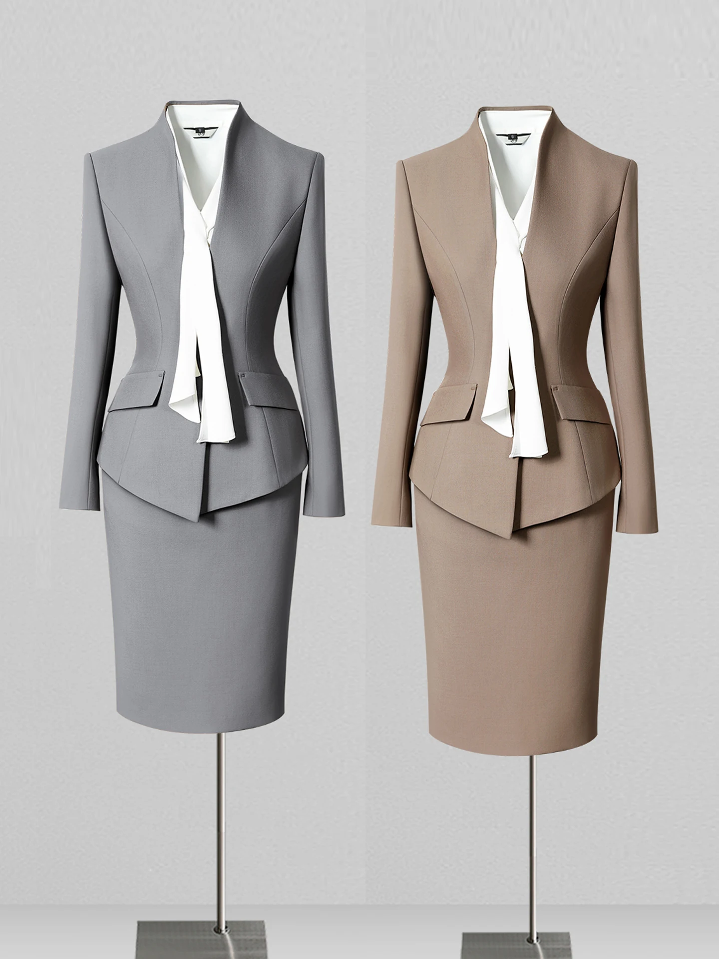 Professional Women's Suiting Outfit Fashionable Commute Workwear Korean Style Long Sleeve Polyester Cotton Blend Skirt Set
Professional Women's Suiting Outfit Fashionable Commute Workwear Korean Style Long Sleeve Polyester Cotton Blend Skirt Set