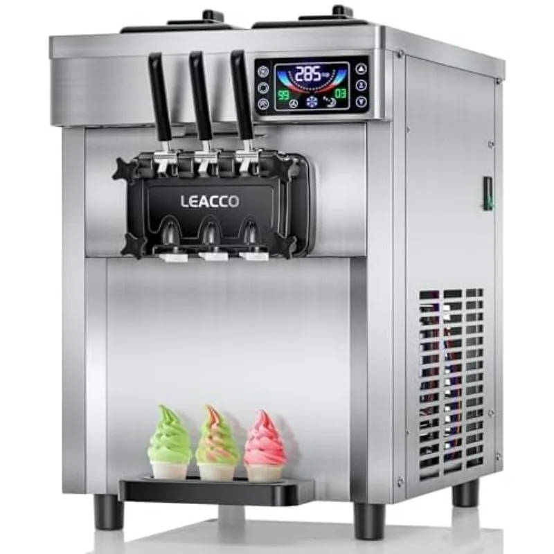 Soft Serve Ice Cream Maker Machine Commercial with 2 Hoppers, 3 Dispensers
Soft Serve Ice Cream Maker Machine Commercial with 2 Hoppers, 3 Dispensers