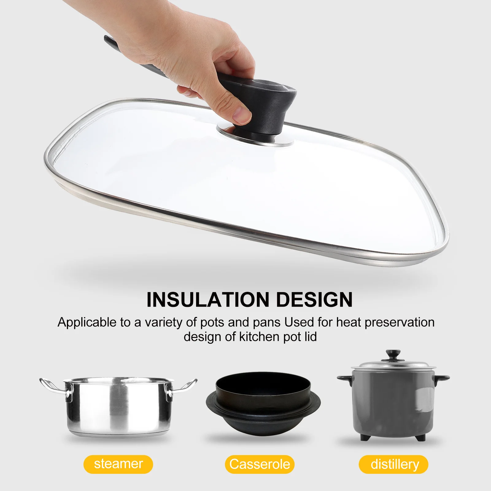 Kitchen Pot Glass Lid Heat-Resistant Visible Cooking Anti-Cracking Handle Design Practical Cookware Replacement Multi-Function
Kitchen Pot Glass Lid Heat-Resistant Visible Cooking Anti-Cracking Handle Design Practical Cookware Replacement Multi-Function