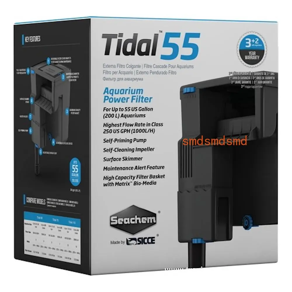 Seachem tidal 55 waterfall filter for marine and freshwater aquariums up to 200 lt
Seachem tidal 55 waterfall filter for marine and freshwater aquariums up to 200 lt