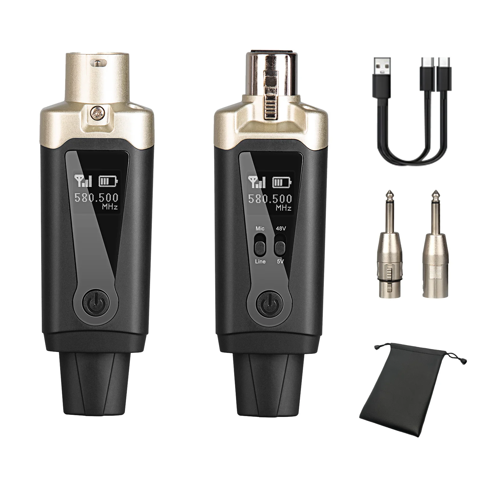 Wireless Microphone System XLR Converter Audio Transmission Wireless XLR Transmitter and Receiver for Condenser Dynamic Mic
Wireless Microphone System XLR Converter Audio Transmission Wireless XLR Transmitter and Receiver for Condenser Dynamic Mic