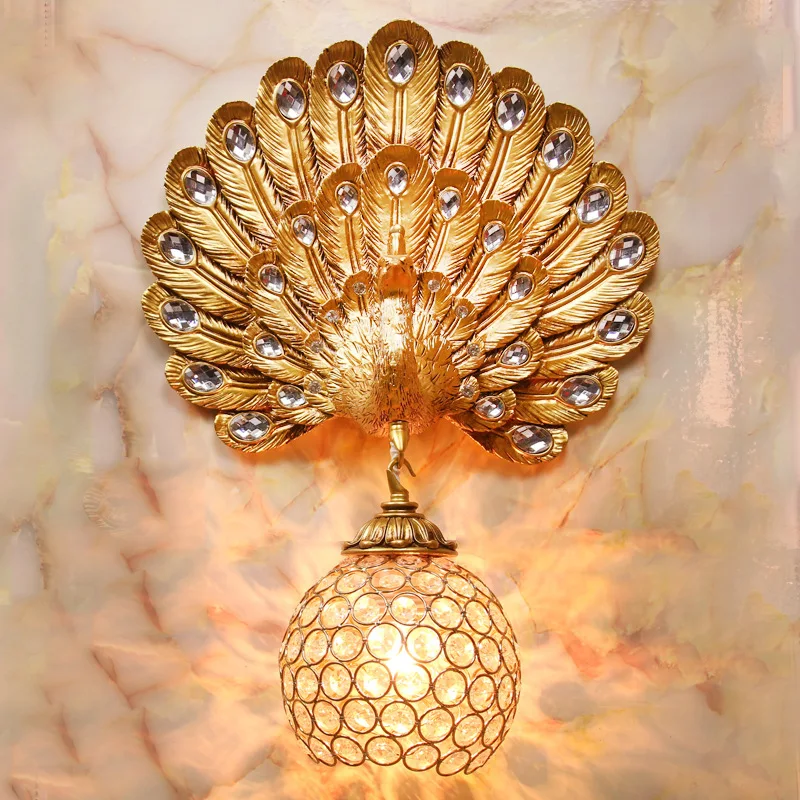 Nordic Art Peacock Wall Light Resin Crystal Lamps Is Suitable for Decorating Dining Rooms Presence Chamber Bedrooms LED Lights
Nordic Art Peacock Wall Light Resin Crystal Lamps Is Suitable for Decorating Dining Rooms Presence Chamber Bedrooms LED Lights