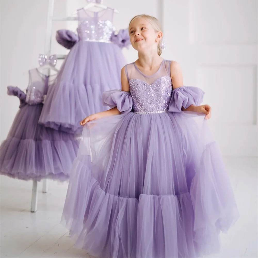 Classic Sequined Shiny Princess Wedding Flower Girl Dress Off The Shoulder Pleat Floor Length First Communion Gown Customized
Classic Sequined Shiny Princess Wedding Flower Girl Dress Off The Shoulder Pleat Floor Length First Communion Gown Customized