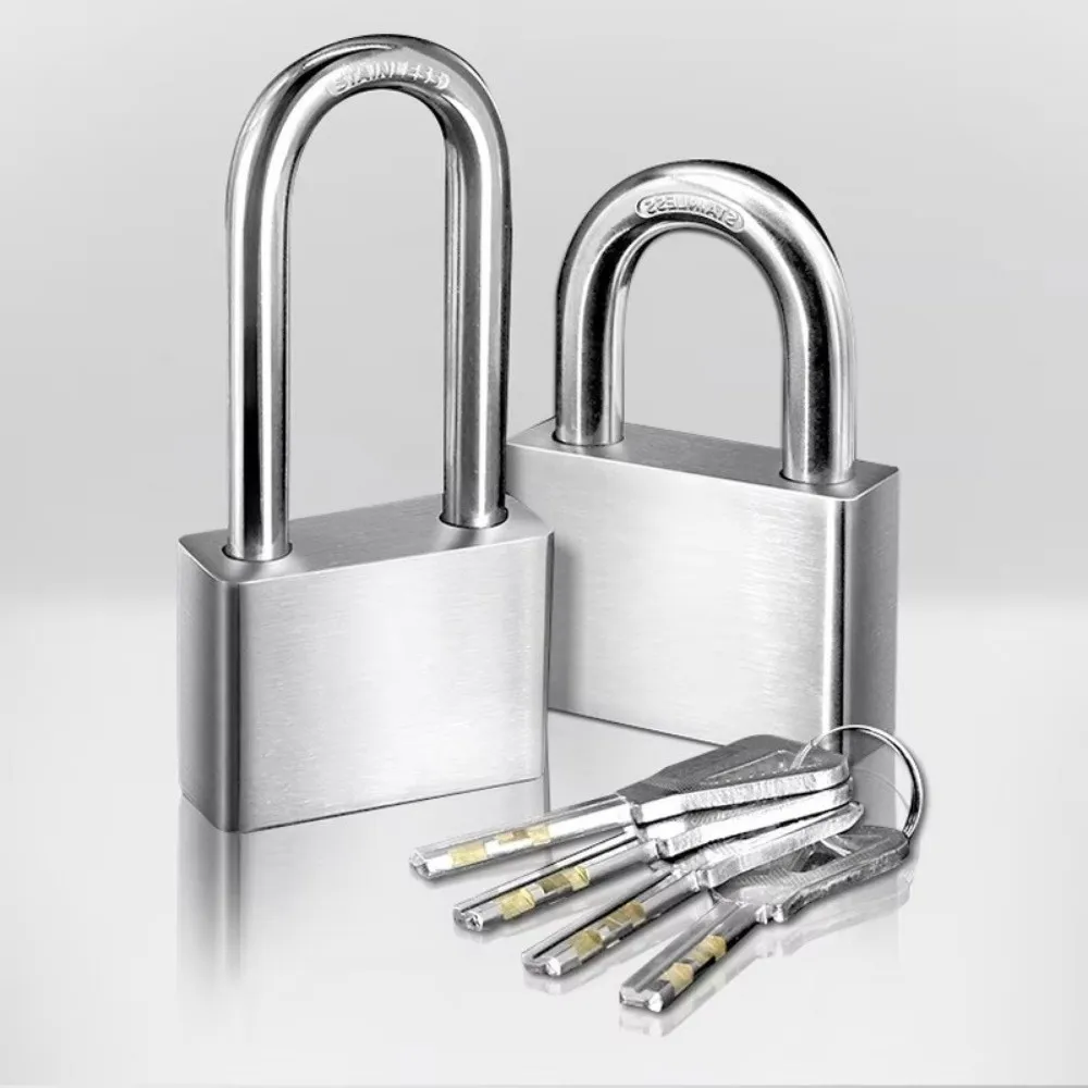 304 Stainless Steel Door Lock Padlock with 4 Keys Silver Solid Lock Waterproof Safety Antirust Street Lock Household Dormitory
304 Stainless Steel Door Lock Padlock with 4 Keys Silver Solid Lock Waterproof Safety Antirust Street Lock Household Dormitory