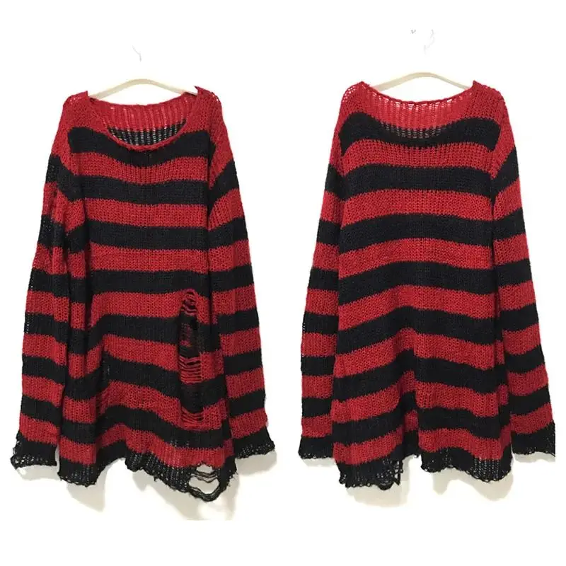 New Punk Gothic Long ex Sweater Summer Women Striped Cozy Top Quali Material Spring Faion Ladies Knitwear
New Punk Gothic Long ex Sweater Summer Women Striped Cozy Top Quali Material Spring Faion Ladies Knitwear