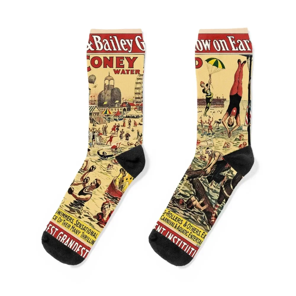 Coney Island Water Carnival Circus Vintage Poster Socks snow gift short Stockings compression Socks For Man Women's
Coney Island Water Carnival Circus Vintage Poster Socks snow gift short Stockings compression Socks For Man Women's