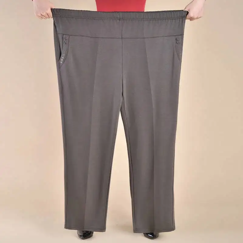 Middle-aged Women Pants Mother Casual Loose Straight Pants Summer 2025 New Solid Color Elastic High Waist Trousers
Middle-aged Women Pants Mother Casual Loose Straight Pants Summer 2025 New Solid Color Elastic High Waist Trousers
