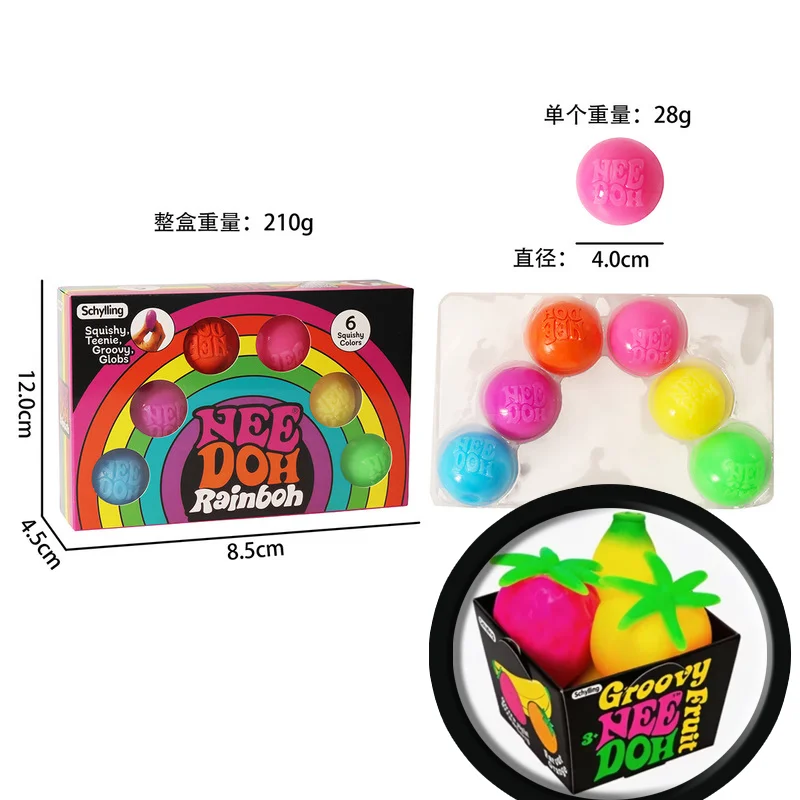 Schylling Rainbow Teenie Nee Doh Stress Balls 6pcs Soft Squishy Toys Anxiety Relief Squeeze Toys For Teenager Calm Mood
Schylling Rainbow Teenie Nee Doh Stress Balls 6pcs Soft Squishy Toys Anxiety Relief Squeeze Toys For Teenager Calm Mood
