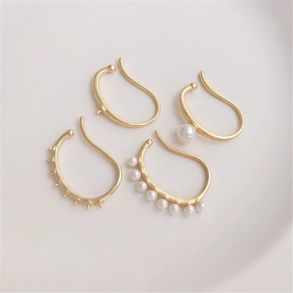 14K Gold Plated Painless ear clip with half hole crystal and pearl bracket ear bone clip DIY hand ear hook ear
14K Gold Plated Painless ear clip with half hole crystal and pearl bracket ear bone clip DIY hand ear hook ear