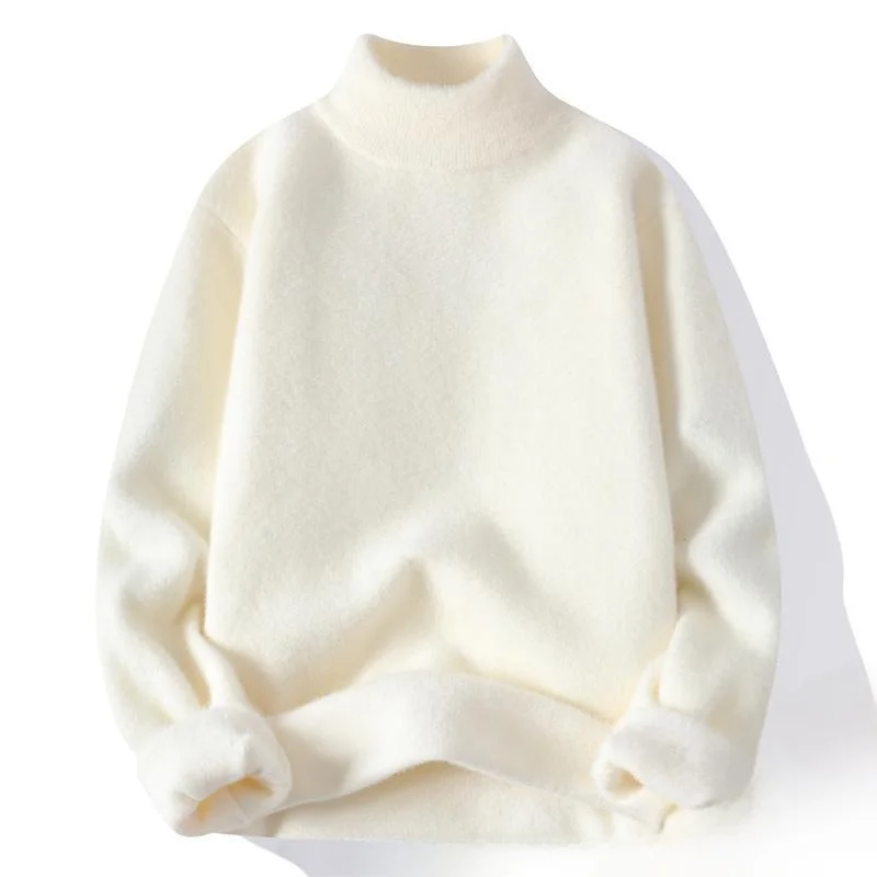 Мужской модный вязаный свитер с высоким воротником, утепленный флисом, однотонный, универсальный, теплый, зимняя одежда
Мужской модный вязаный свитер с высоким воротником, утепленный флисом, однотонный, универсальный, теплый, зимняя одежда