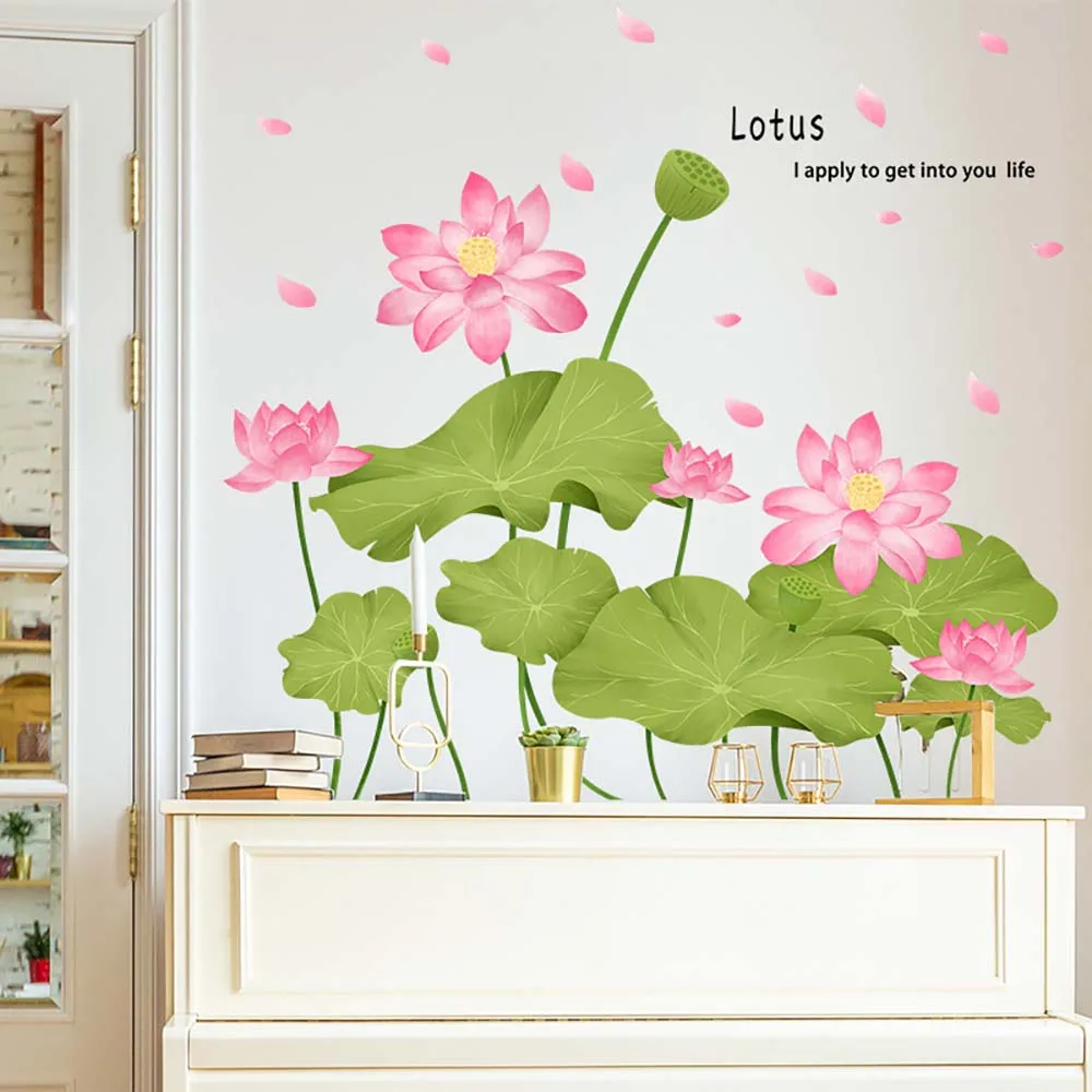 Wall Stickers Elegant Lotus Leaf Background Living Room Bedroom Decoration Self Adhesive Plants and Flowers Modern Simplicity
Wall Stickers Elegant Lotus Leaf Background Living Room Bedroom Decoration Self Adhesive Plants and Flowers Modern Simplicity