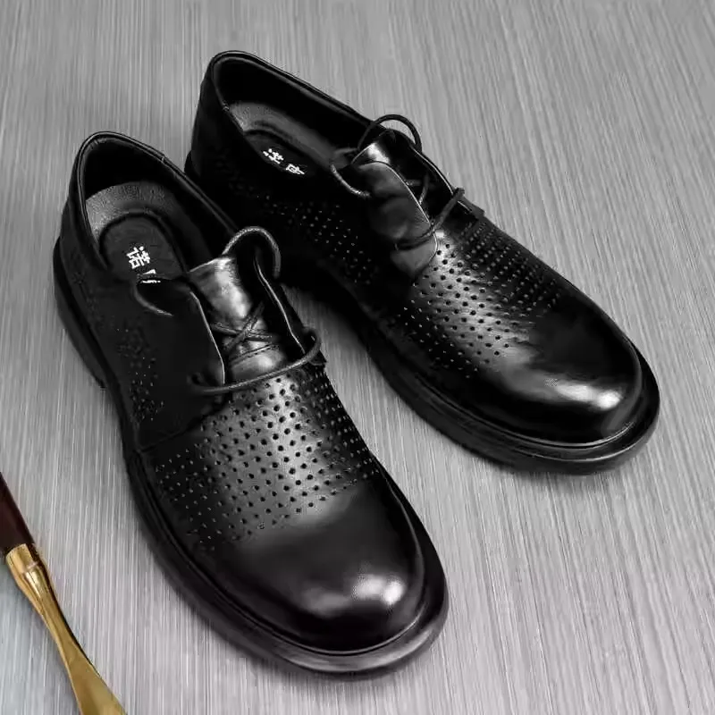 Мужские повседневные кожаные сандалии ZaSran с перфорацией, дышащие, из натуральной кожи, удобные, модные, без застежек
Мужские повседневные кожаные сандалии ZaSran с перфорацией, дышащие, из натуральной кожи, удобные, модные, без застежек