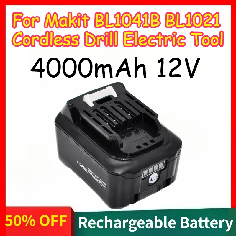 Lithium-ion Battery 4000mAh 12V for Makit BL1041B BL1021 Cordless Drill Electric Tool LED Power Indicator Rechargeable Battery
Lithium-ion Battery 4000mAh 12V for Makit BL1041B BL1021 Cordless Drill Electric Tool LED Power Indicator Rechargeable Battery