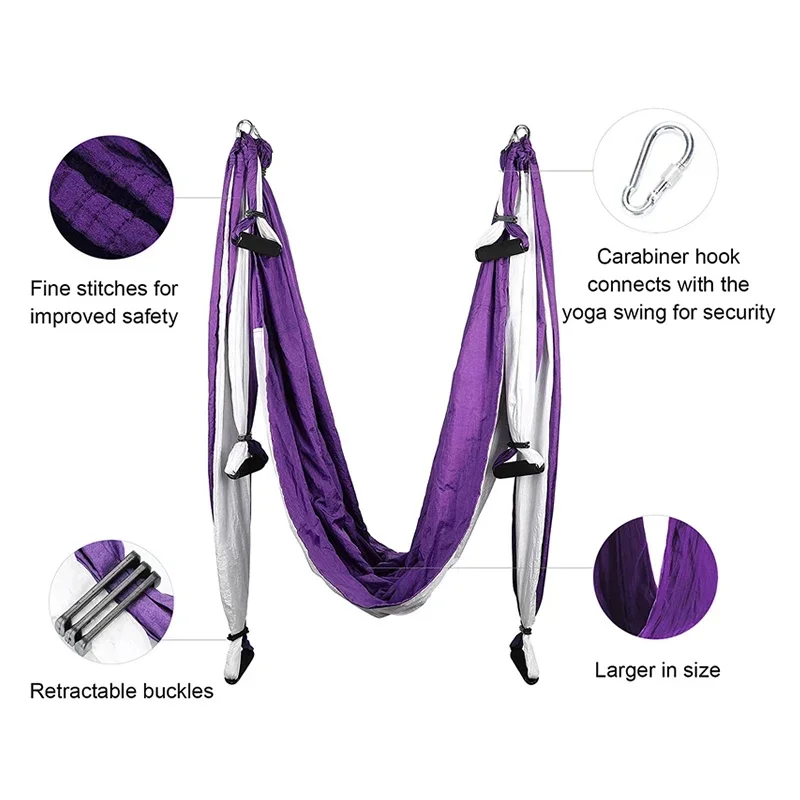 Anti-Gravity Aerial Yoga Hammock Swing Inversion Device with Hanging Belt for Outdoor & Indoor Body Shaping Exercises
Anti-Gravity Aerial Yoga Hammock Swing Inversion Device with Hanging Belt for Outdoor & Indoor Body Shaping Exercises