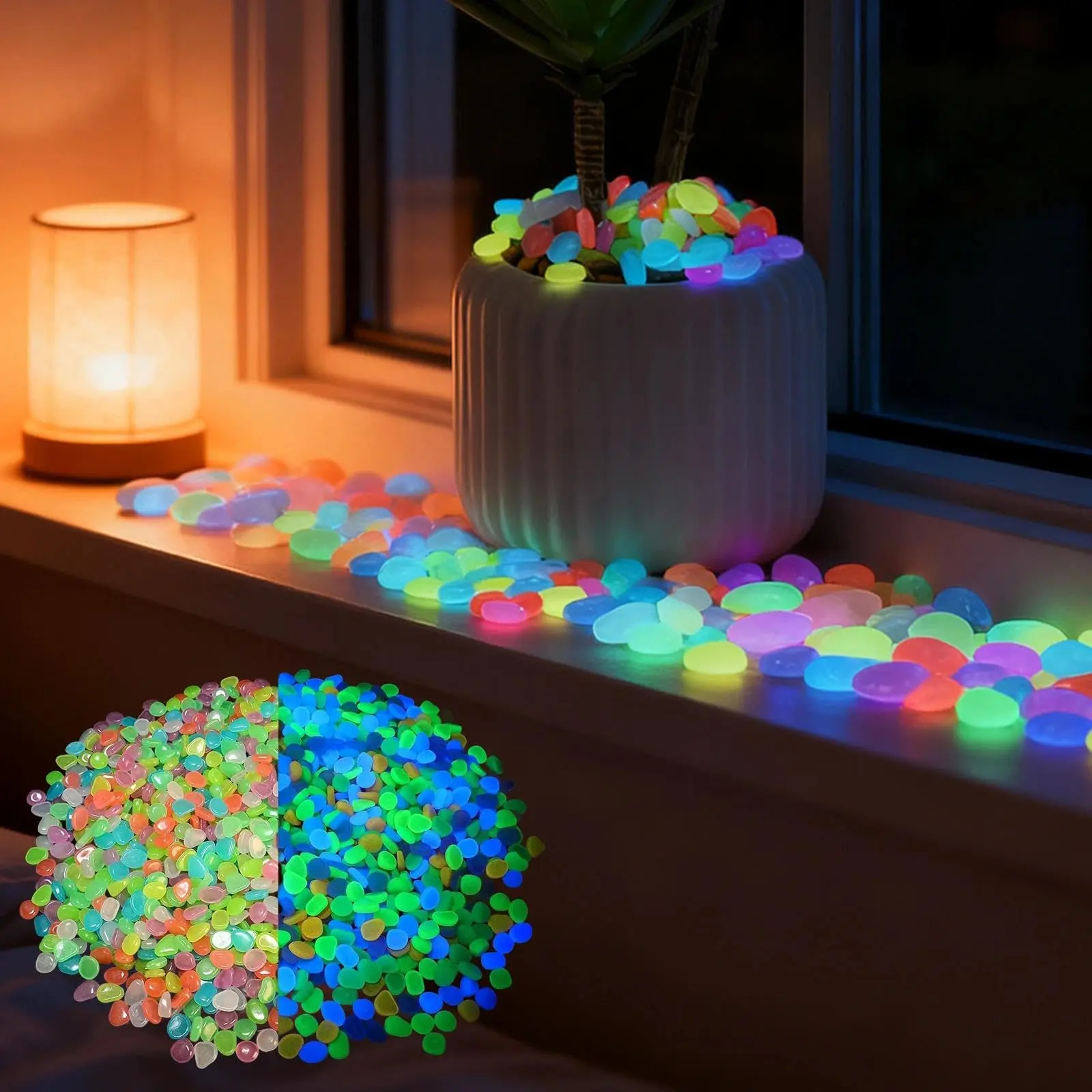 Potted Plants Glow In The Dark Pebbles 100pcs Resin Luminous Stones Easy to Use for Garden Paths Aquarium Landscape Decor
Potted Plants Glow In The Dark Pebbles 100pcs Resin Luminous Stones Easy to Use for Garden Paths Aquarium Landscape Decor