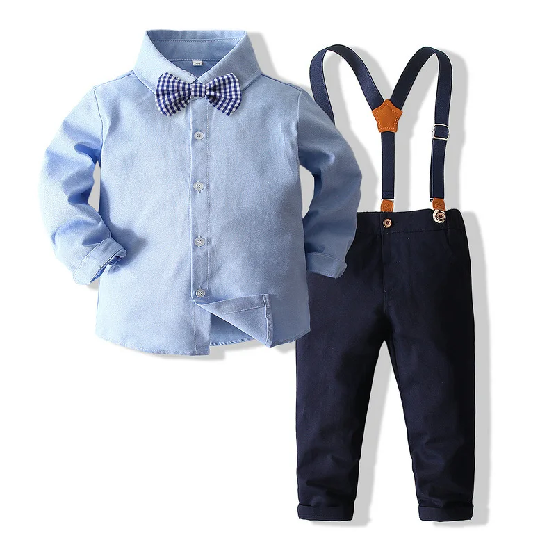 Spring Autumn Boy Clothing Set Long Sleeve 2pcs Striped Bowtie Shirt Tops+Suspender Trousers Baby Kid Formal Gentleman Kids Suit
Spring Autumn Boy Clothing Set Long Sleeve 2pcs Striped Bowtie Shirt Tops+Suspender Trousers Baby Kid Formal Gentleman Kids Suit