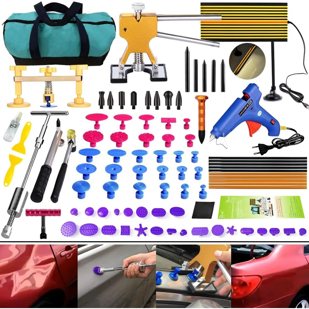 Dent Puller Kit: DIY Paintless Dent Repair Set,89pcs Dent Puller Tools Slide Hammer for Car Hail Damage Dent & Ding Remover
Dent Puller Kit: DIY Paintless Dent Repair Set,89pcs Dent Puller Tools Slide Hammer for Car Hail Damage Dent & Ding Remover