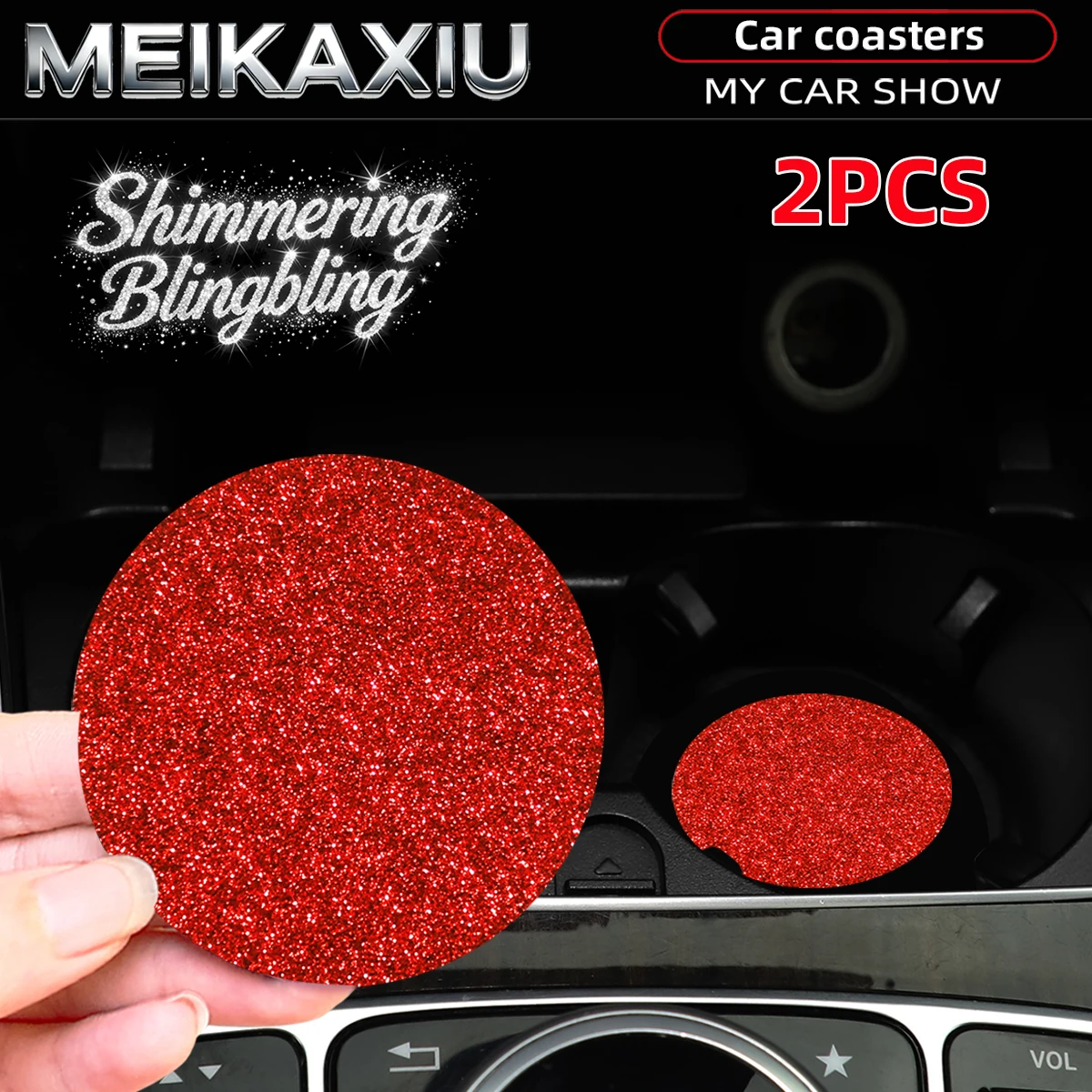 2 Sets PU Leather Car Cup Mats Golden Onion Glittering Blingbling Women's Car Interior Decoration
2 Sets PU Leather Car Cup Mats Golden Onion Glittering Blingbling Women's Car Interior Decoration