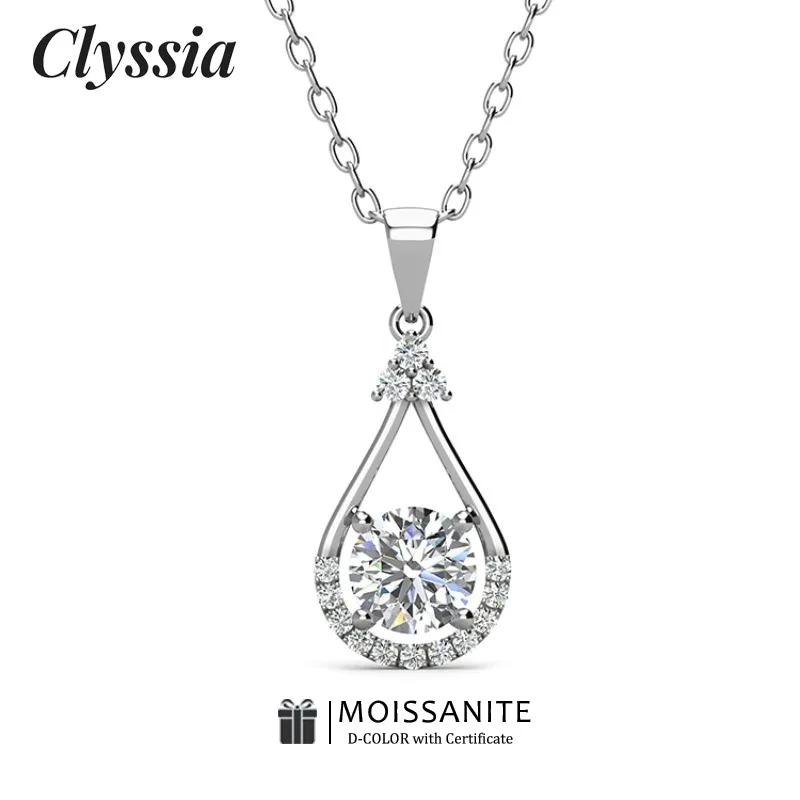 CLYSSIA, серебро 925 пробы, цвет D, 1 карат, муассанит, кулон, ожерелье, женское ожерелье с каплями воды, белое золото 18 карат, ювелирные изделия, подарки на вечеринку
CLYSSIA, серебро 925 пробы, цвет D, 1 карат, муассанит, кулон, ожерелье, женское ожерелье с каплями воды, белое золото 18 карат, ювелирные изделия, подарки на вечеринку