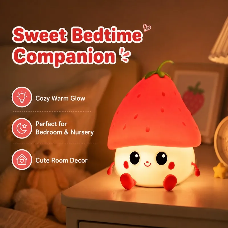 Small Night Light Silicone Pat Light Bedroom Companion Sleep High-end Atmosphere Light Creative Small Table Lamp Cartoon Fruit
Small Night Light Silicone Pat Light Bedroom Companion Sleep High-end Atmosphere Light Creative Small Table Lamp Cartoon Fruit