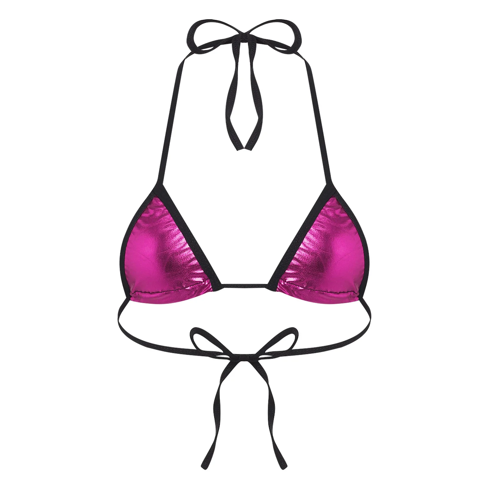 Women Mini Bikini Bra Swimwear Metallic Shiny No-pad No-wire Lace-up Microkini Swimsuit for Beach Pool Sunbathing Nightclub
Women Mini Bikini Bra Swimwear Metallic Shiny No-pad No-wire Lace-up Microkini Swimsuit for Beach Pool Sunbathing Nightclub