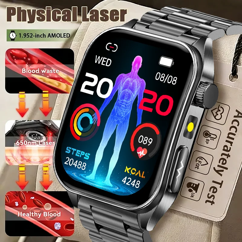 Мужские смарт-часы 2026 с AMOLED-экраном, лазерной терапией, ЭКГ-монитором здоровья, SOS, Bluetooth-вызовами, фонариком, спортивным фитнес-трекером
Мужские смарт-часы 2026 с AMOLED-экраном, лазерной терапией, ЭКГ-монитором здоровья, SOS, Bluetooth-вызовами, фонариком, спортивным фитнес-трекером
