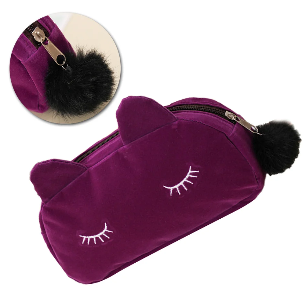 Large Capacity Portable Cartoon Cat Makeup Bag Storage Wallet Handbag Purple Multifunction Pencil Case 
Large Capacity Portable Cartoon Cat Makeup Bag Storage Wallet Handbag Purple Multifunction Pencil Case