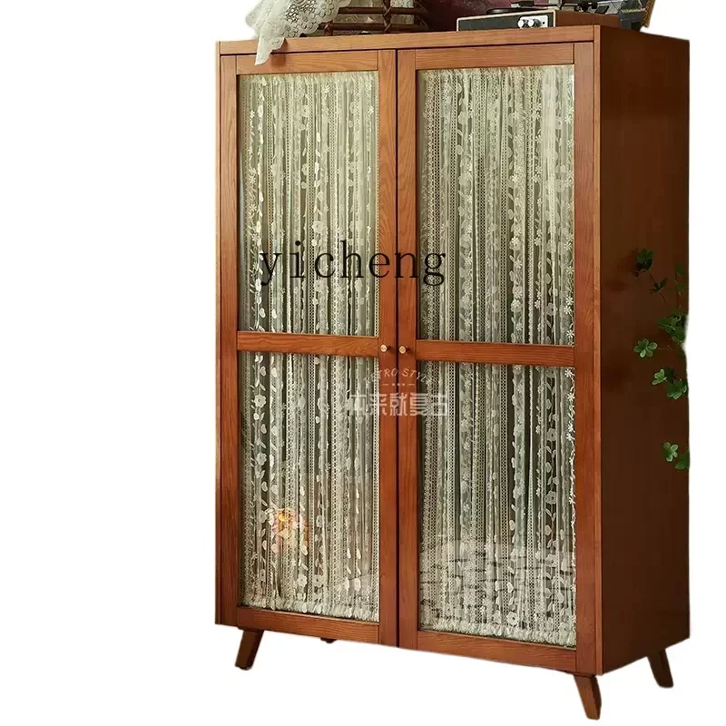 ZWS. French solid wood wardrobe double door gauze curtain glass cabinet bedroom storage large wardrobe combination
ZWS. French solid wood wardrobe double door gauze curtain glass cabinet bedroom storage large wardrobe combination