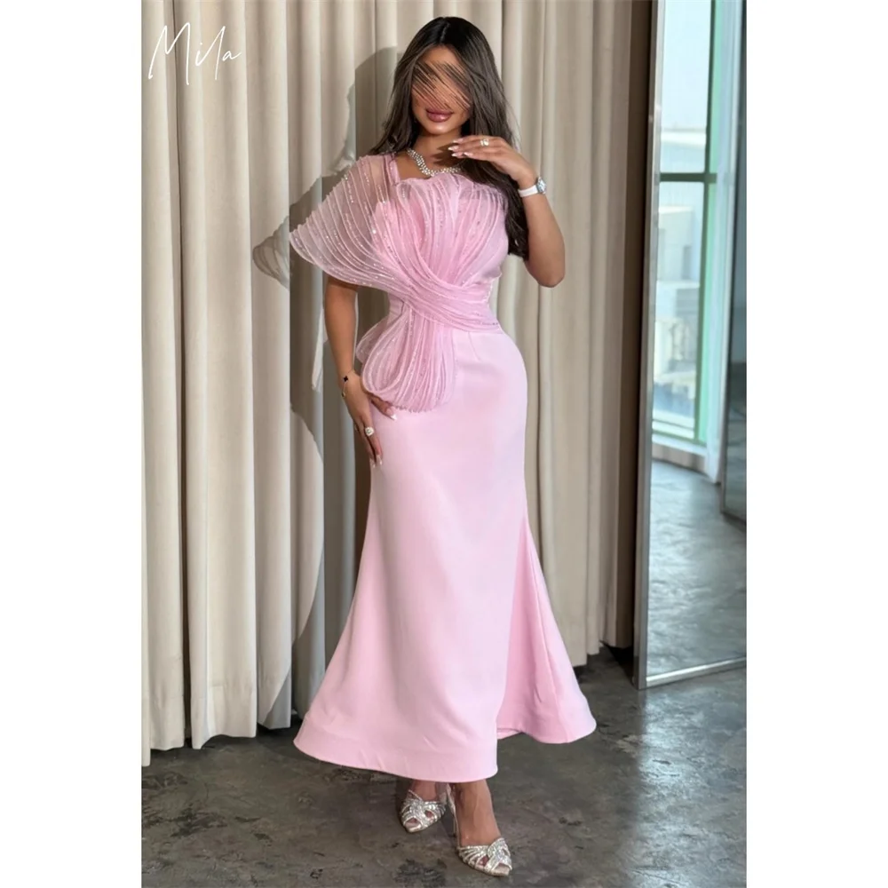 Mila Pink One Shoulder Prom Dress Elegant Mermaid Customized Luxurious Women Evening Dresses Ankle-Length vestidos de fiesta
Mila Pink One Shoulder Prom Dress Elegant Mermaid Customized Luxurious Women Evening Dresses Ankle-Length vestidos de fiesta