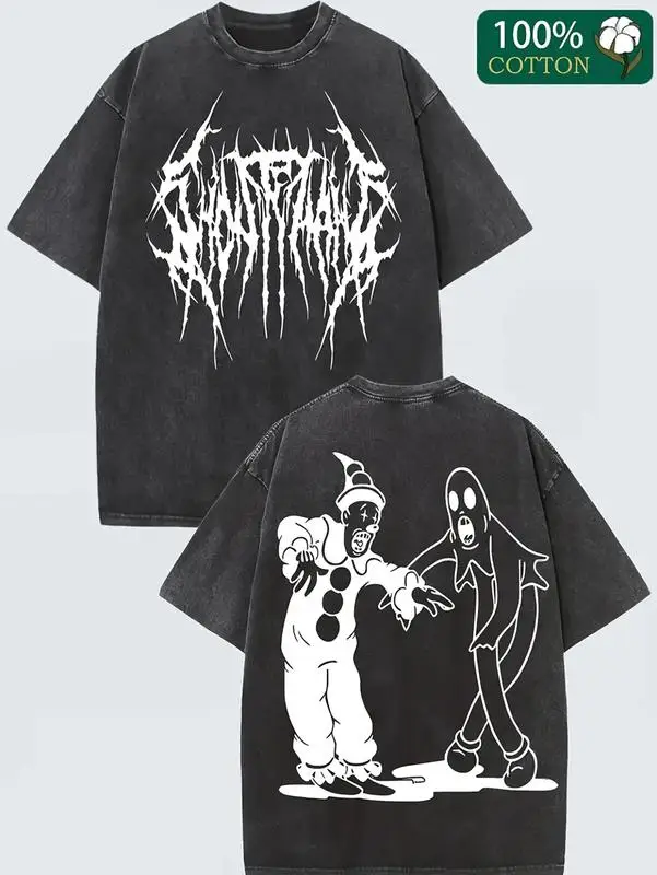 Men's 230g washed cotton pure cotton T-shirt, front and back printed patterns - loose, fashionable, extra-large size style
Men's 230g washed cotton pure cotton T-shirt, front and back printed patterns - loose, fashionable, extra-large size style