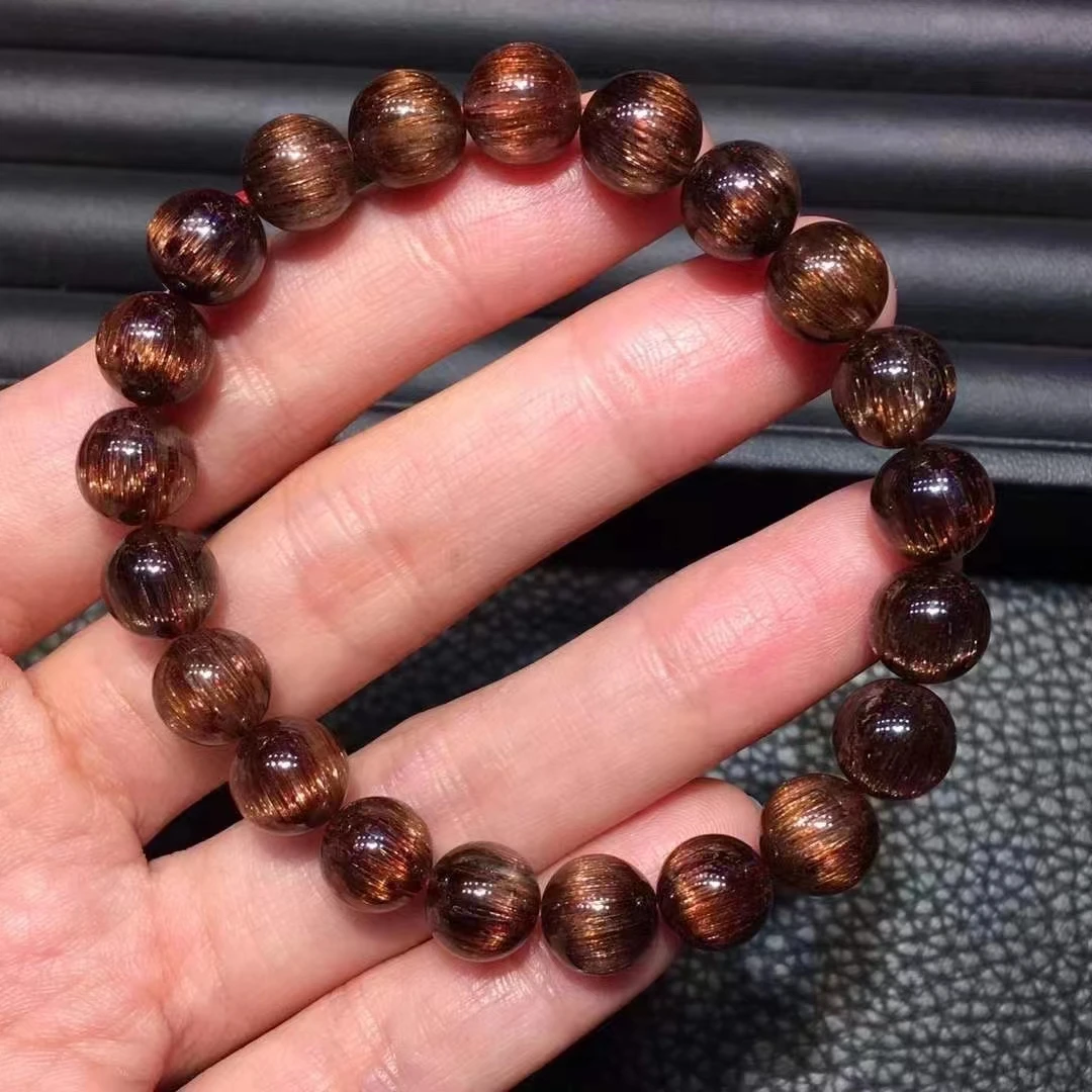 Natural Copper Rutilated Quartz Bracelet Cat Eye Rutilated Clear Round Beads 9.5mm Men Cat Eye Wealthy AAAAAAA
Natural Copper Rutilated Quartz Bracelet Cat Eye Rutilated Clear Round Beads 9.5mm Men Cat Eye Wealthy AAAAAAA