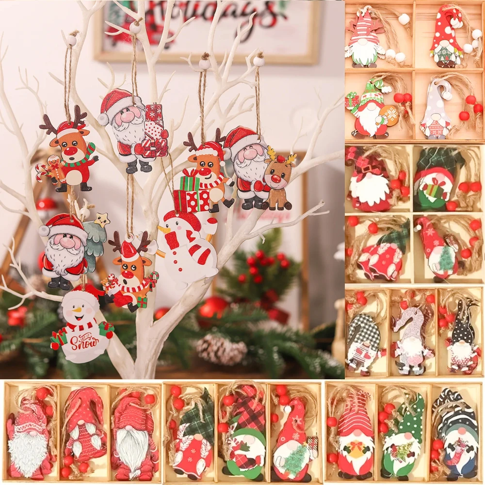 9/12pcs Christmas Santa Gnome Xmas Tree Wooden Hanging Craft Christmas Ornaments Christmas Decorations Pendants for Home Kerst
9/12pcs Christmas Santa Gnome Xmas Tree Wooden Hanging Craft Christmas Ornaments Christmas Decorations Pendants for Home Kerst