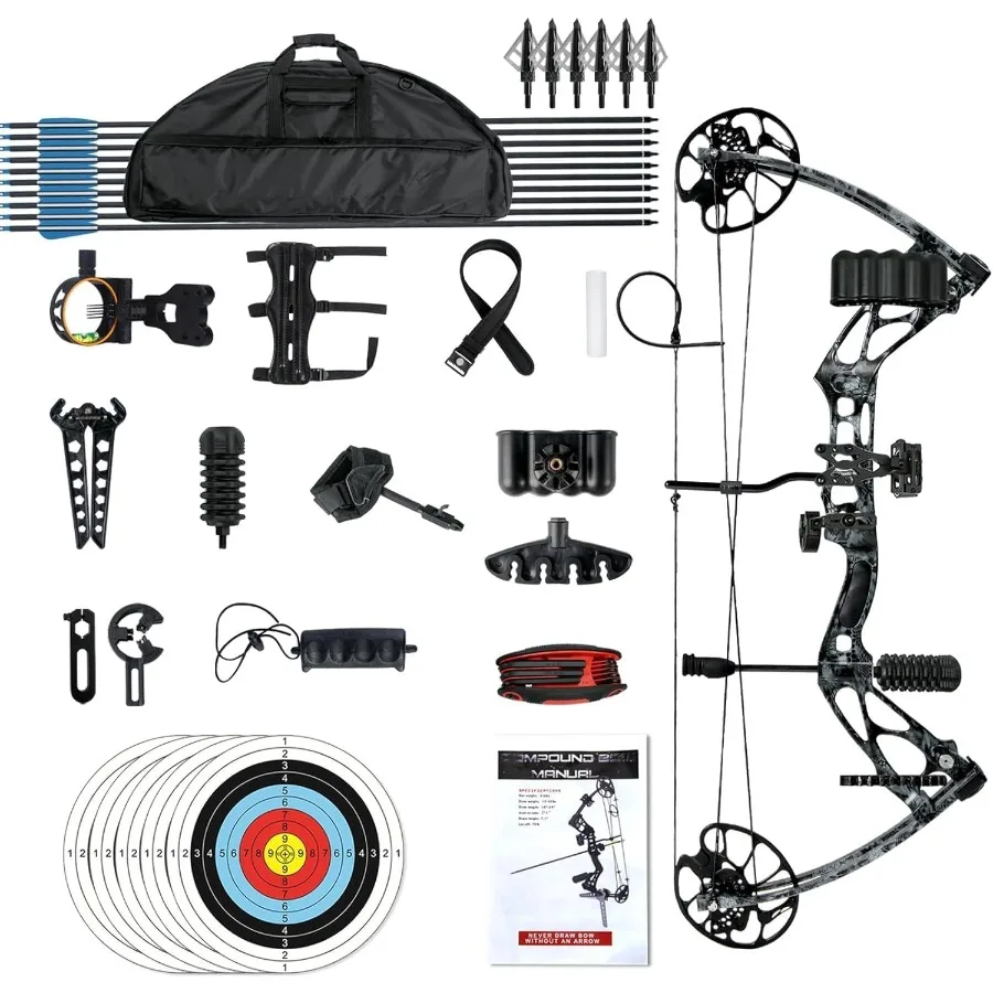 Compound Bows Draw Weight 3070lbs Ready to Shoot Bow and Arrow Set for Adults Archery Set Come with All The Accessories
Compound Bows Draw Weight 3070lbs Ready to Shoot Bow and Arrow Set for Adults Archery Set Come with All The Accessories