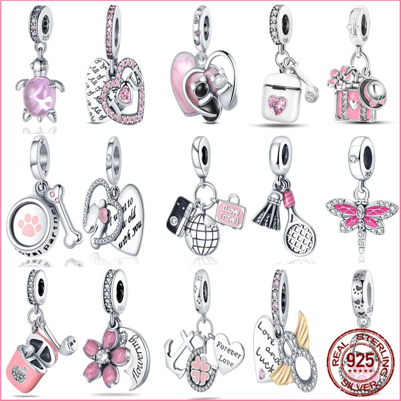 100% Sterling 925 Silver Pink Color Bead Charms Fit Pan Bracelet Forever Family Cute Cat Plane Zircon Girl Women Jewelry
100% Sterling 925 Silver Pink Color Bead Charms Fit Pan Bracelet Forever Family Cute Cat Plane Zircon Girl Women Jewelry