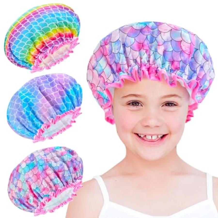 3 Pcs Girls Toddler Shower Cap - Reusable Plastic Rainbow Hair Cap, Waterproof Adjustable Cute Head Cap for and Women
3 Pcs Girls Toddler Shower Cap - Reusable Plastic Rainbow Hair Cap, Waterproof Adjustable Cute Head Cap for and Women