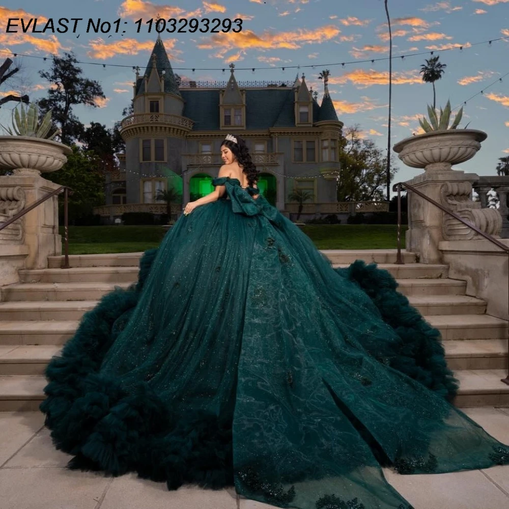 EVLAST индивидуальное блестящее темно-зеленое бальное платье Quinceanera платье с аппликацией и оборками из бисера Sweet 16, Vestidos De 15 Anos E1Q856
EVLAST индивидуальное блестящее темно-зеленое бальное платье Quinceanera платье с аппликацией и оборками из бисера Sweet 16, Vestidos De 15 Anos E1Q856