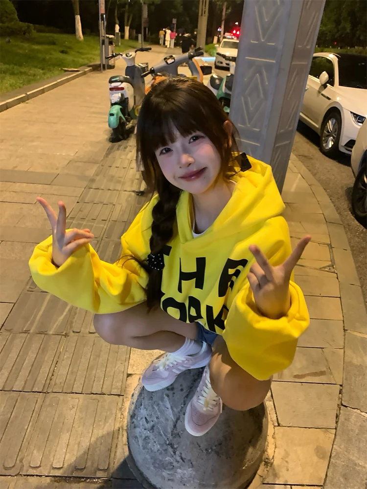 American Hip Hop Yellow Hoodie Women's Spring Autumn Loose Small Size Couple Long Sleeve Lazy Style Jacket Streetwear
American Hip Hop Yellow Hoodie Women's Spring Autumn Loose Small Size Couple Long Sleeve Lazy Style Jacket Streetwear