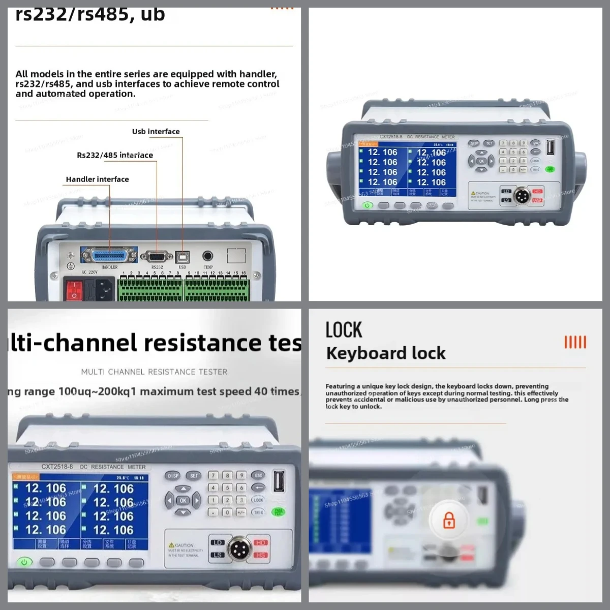 CXT 2518 (4/8/16/32 Channels) – Multi-channel Micro-ohmmeter Low Resistance Scanning Tester
CXT 2518 (4/8/16/32 Channels) – Multi-channel Micro-ohmmeter Low Resistance Scanning Tester
