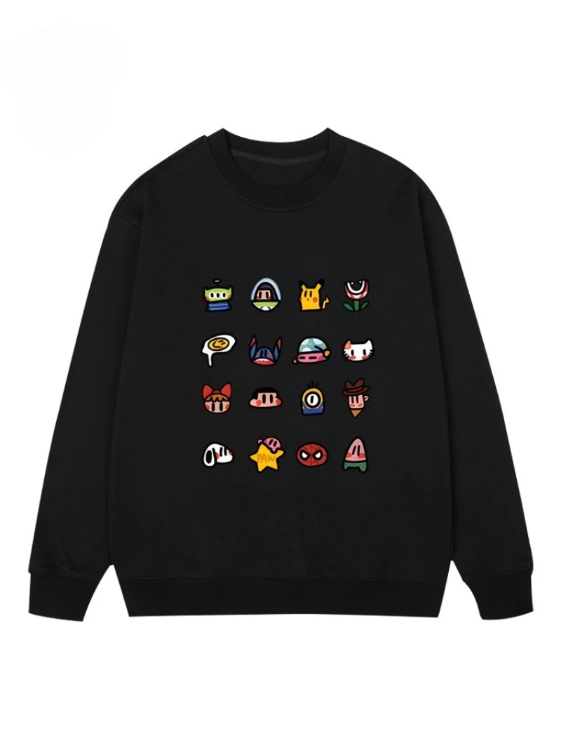 A loose and fashionable men's and women's top with cartoon and anime printed round-neck sweatshirt for autumn and winter 2025
A loose and fashionable men's and women's top with cartoon and anime printed round-neck sweatshirt for autumn and winter 2025